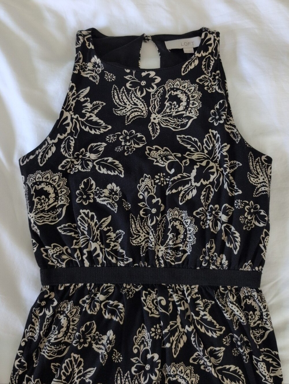 Ann Taylor Loft Dress -- Black Floral XXSP